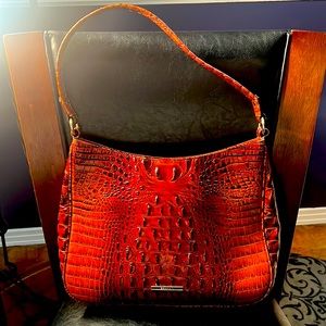 Brahmin hobo shoulder purse is Pecan Melbourne in color